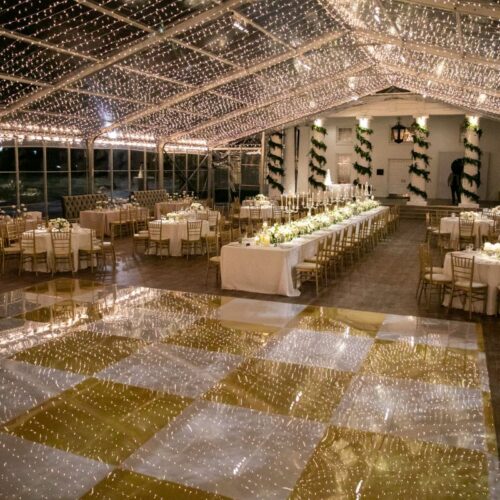 Gold and White Pearl Checkered Floor