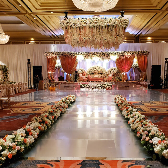 Silver Floor with Aisle, Stage Facade and Steps