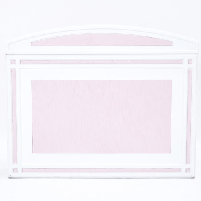 White Finestra Facade Rounded Top w/ Light Pink Pearl Insert