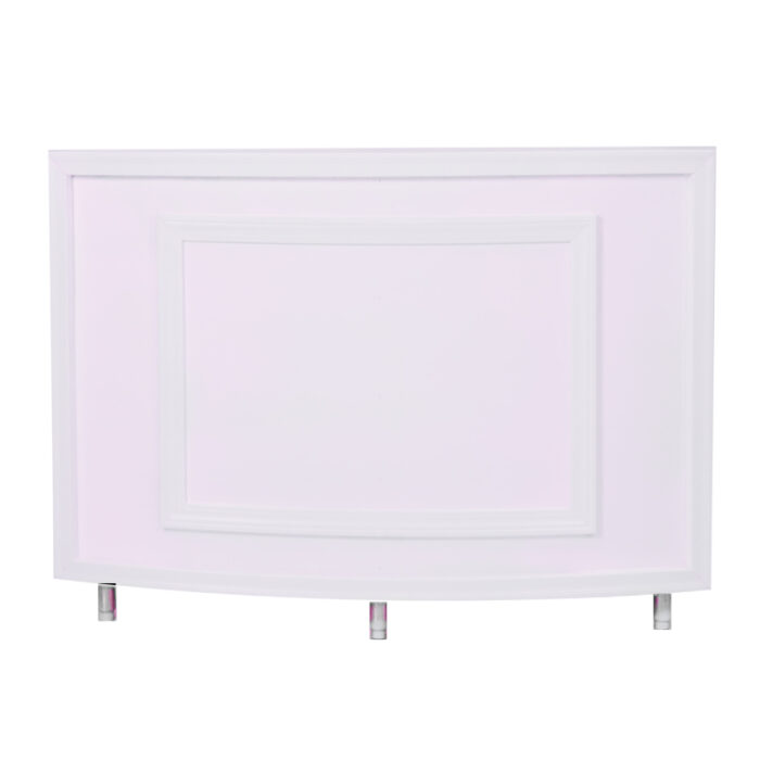 Traditional Curved Bar w/ Light Pink Pearl Insert in White